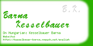 barna kesselbauer business card